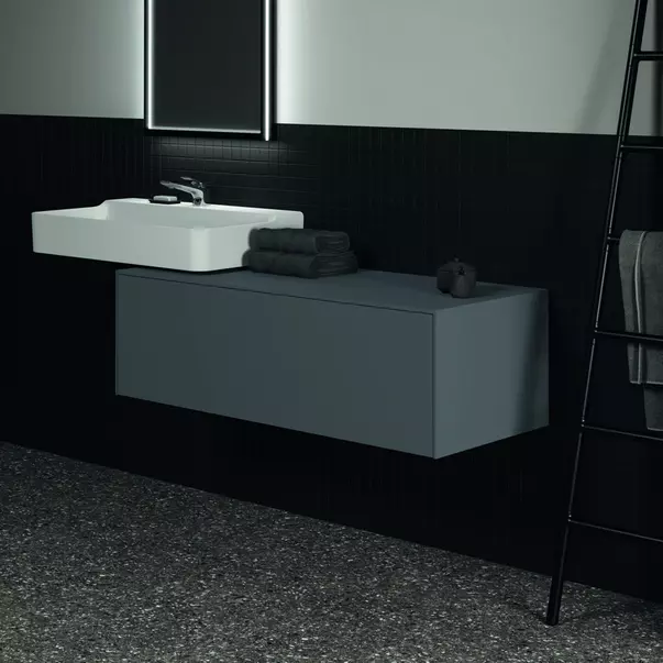 Dulap baza suspendat Ideal Standard Atelier Conca antracit mat 1 sertar cu blat 120 cm [4]