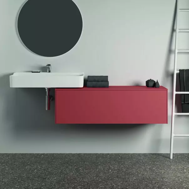 Dulap baza suspendat Ideal Standard Atelier Conca  rosu - oranj mat 1 sertar cu blat 120 cm [4]