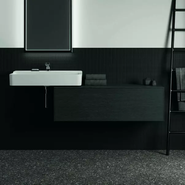 Dulap baza suspendat Ideal Standard Atelier Conca finisaj stejar inchis 1 sertar cu blat 120 cm [3]