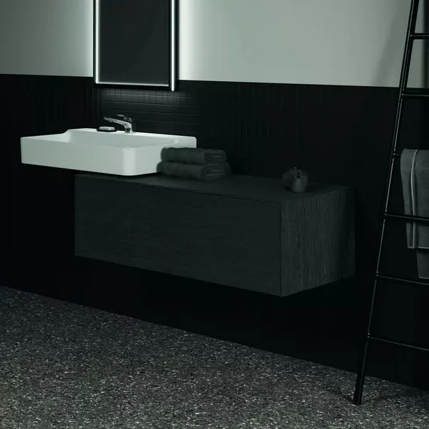 Dulap baza suspendat Ideal Standard Atelier Conca finisaj stejar inchis 1 sertar cu blat 120 cm [4]