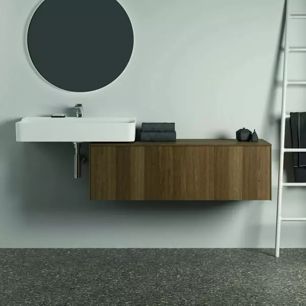 Dulap baza suspendat Ideal Standard Atelier Conca finisaj nuc inchis 1 sertar cu blat 120 cm [5]