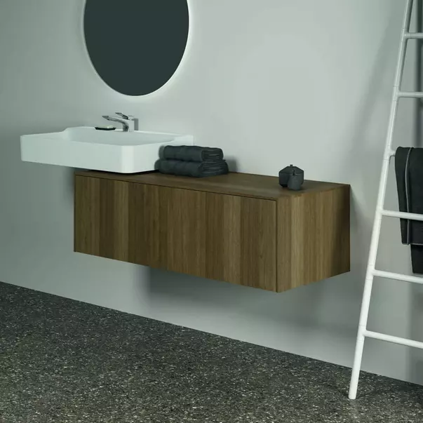Dulap baza suspendat Ideal Standard Atelier Conca finisaj nuc inchis 1 sertar cu blat 120 cm [8]