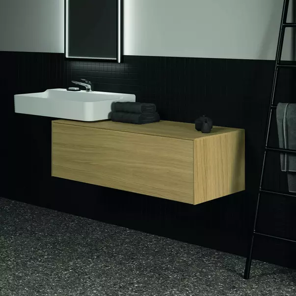 Dulap baza suspendat Ideal Standard Atelier Conca finisaj stejar deschis 1 sertar cu blat 120 cm [5]