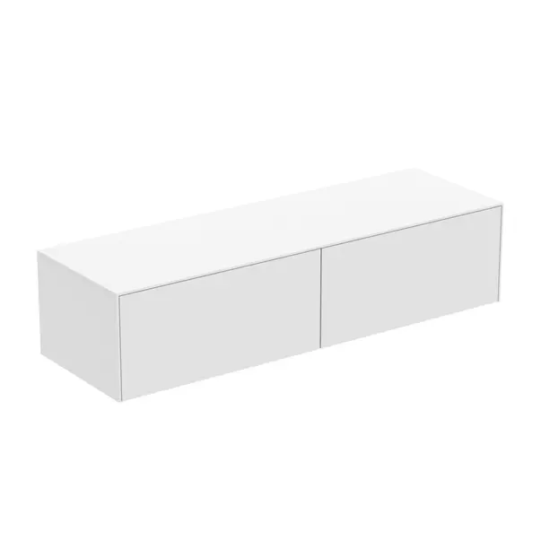 Mobilier Baie - Dulap baza suspendat Ideal Standard Atelier Conca alb mat 2 sertare cu blat 160 cm