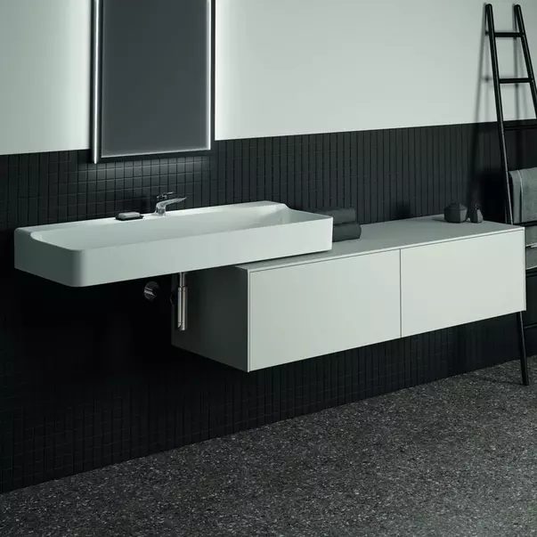 Dulap baza suspendat Ideal Standard Atelier Conca alb mat 2 sertare cu blat 160 cm [2]