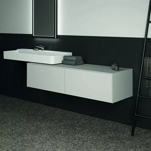 Dulap baza suspendat Ideal Standard Atelier Conca alb mat 2 sertare cu blat 160 cm [3]