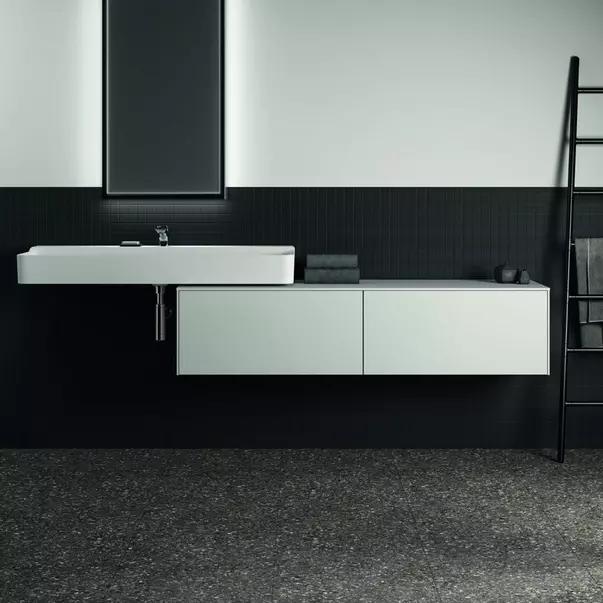 Dulap baza suspendat Ideal Standard Atelier Conca alb mat 2 sertare cu blat 160 cm [4]
