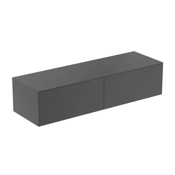 Mobilier Baie - Dulap baza suspendat Ideal Standard Atelier Conca antracit mat 2 sertare cu blat 160 cm