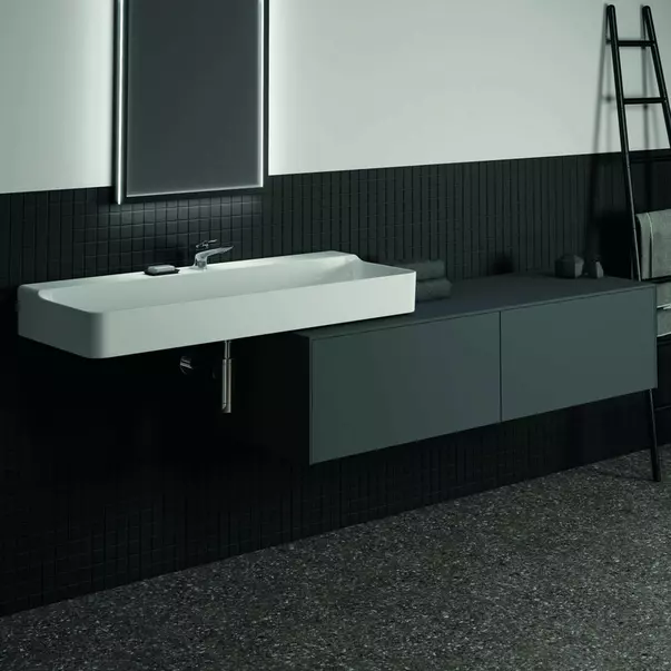 Dulap baza suspendat Ideal Standard Atelier Conca antracit mat 2 sertare cu blat 160 cm [2]