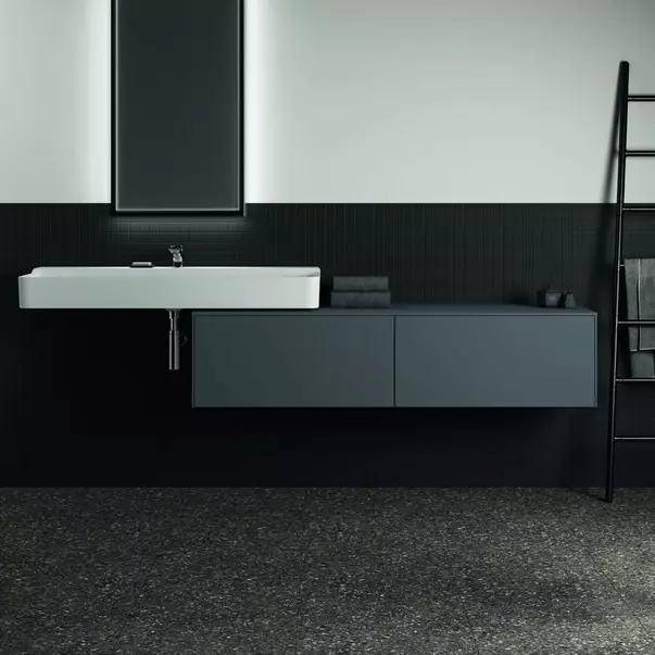 Dulap baza suspendat Ideal Standard Atelier Conca antracit mat 2 sertare cu blat 160 cm [3]