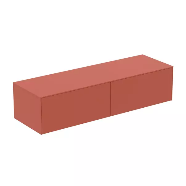 Dulap baza suspendat Ideal Standard Atelier Conca  rosu - oranj mat 2 sertare cu blat 160 cm [2]