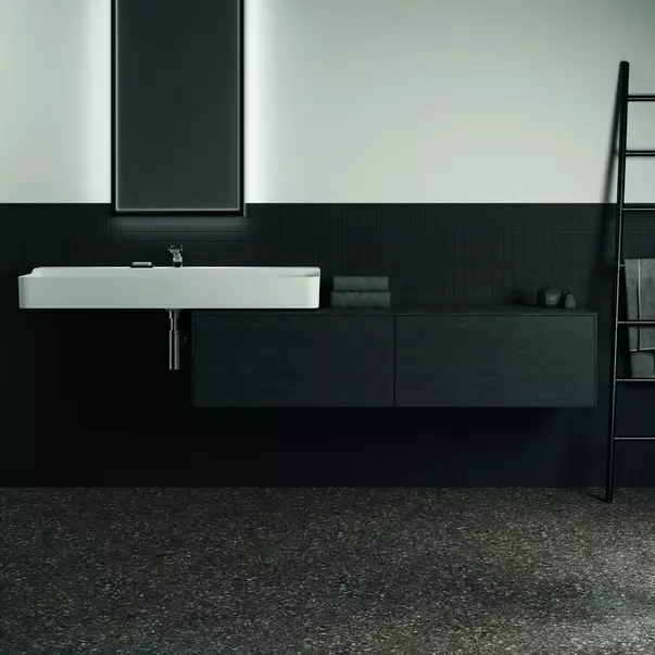 Dulap baza suspendat Ideal Standard Atelier Conca finisaj stejar inchis 2 sertare cu blat 160 cm [3]