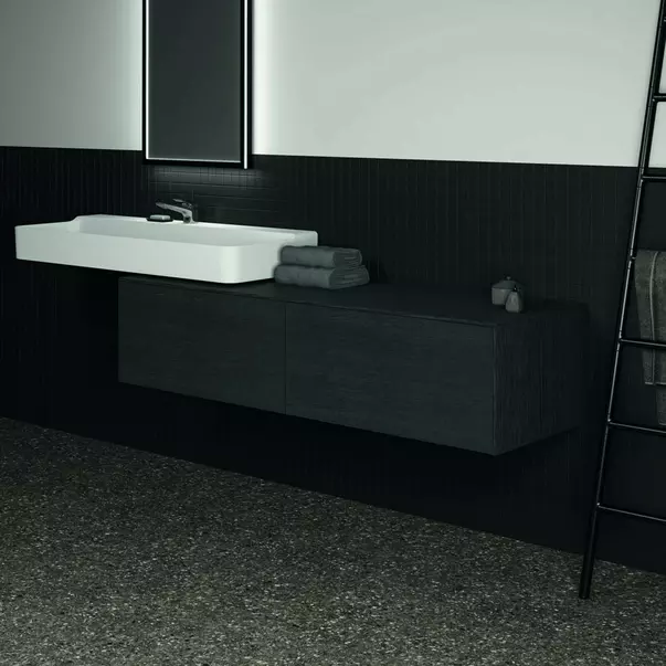 Dulap baza suspendat Ideal Standard Atelier Conca finisaj stejar inchis 2 sertare cu blat 160 cm [4]