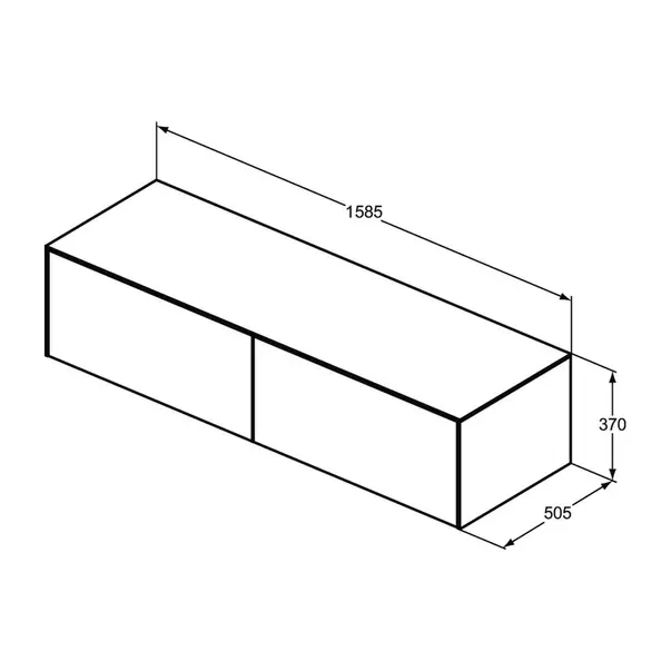 Dulap baza suspendat Ideal Standard Atelier Conca finisaj nuc inchis 2 sertare cu blat 160 cm [7]