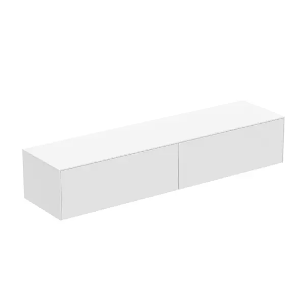 Mobilier Baie - Dulap baza suspendat Ideal Standard Atelier Conca alb mat 2 sertare cu blat 200 cm