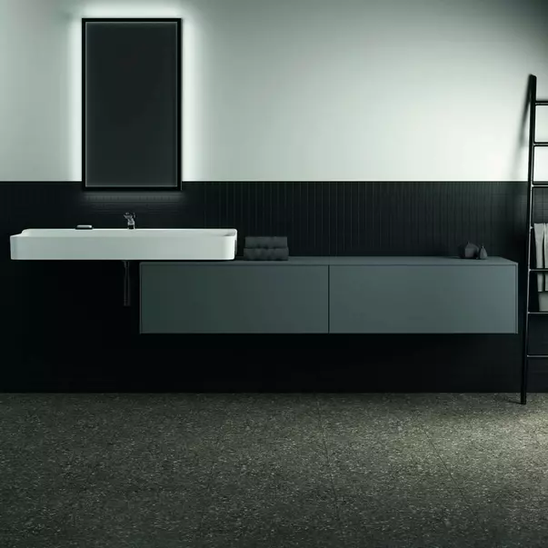 Dulap baza suspendat Ideal Standard Atelier Conca antracit mat 2 sertare cu blat 200 cm [3]
