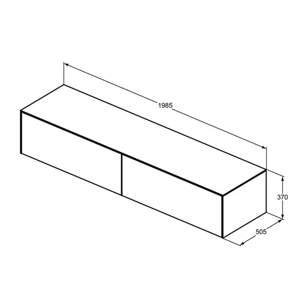 Dulap baza suspendat Ideal Standard Atelier Conca antracit mat 2 sertare cu blat 200 cm [6]