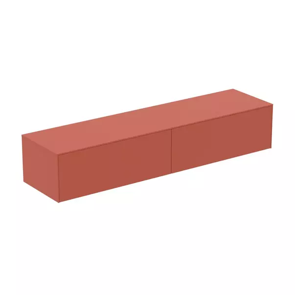  Dulapuri baie - Dulap baza suspendat Ideal Standard Atelier Conca  rosu - oranj mat 2 sertare cu blat 200 cm