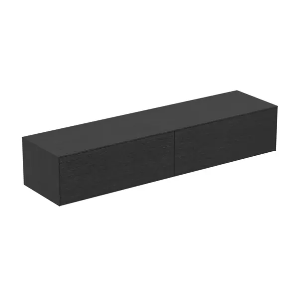  Dulapuri baie - Dulap baza suspendat Ideal Standard Atelier Conca finisaj stejar inchis 2 sertare cu blat 200 cm