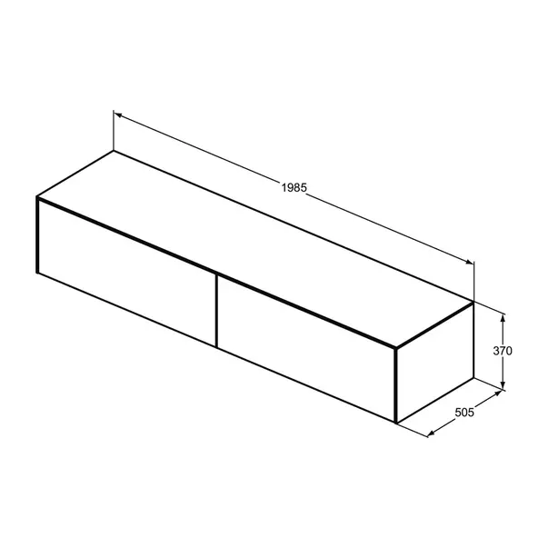 Dulap baza suspendat Ideal Standard Atelier Conca finisaj stejar inchis 2 sertare cu blat 200 cm [6]
