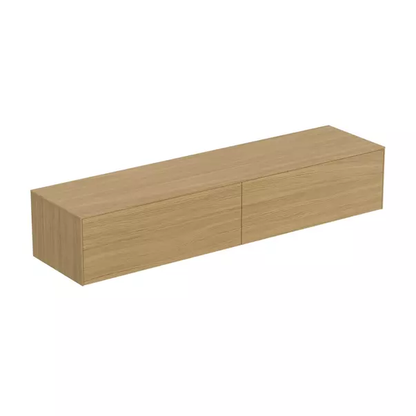  Dulapuri baie - Dulap baza suspendat Ideal Standard Atelier Conca finisaj stejar deschis 2 sertare cu blat 200 cm