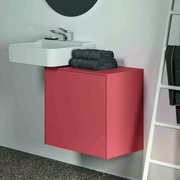 Dulap baza suspendat Ideal Standard Atelier Conca 1 sertar cu blat 60 cm rosu - oranj mat [6]