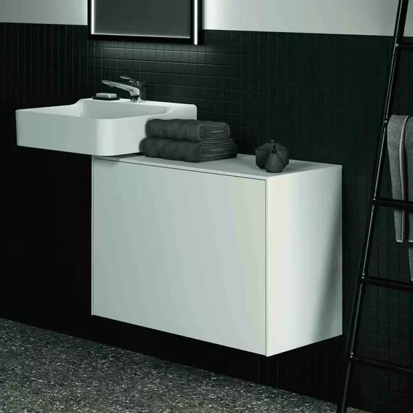 Dulap baza suspendat Ideal Standard Atelier Conca 1 sertar cu blat 80 cm alb mat [6]
