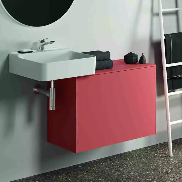 Dulap baza suspendat Ideal Standard Atelier Conca 1 sertar cu blat 80 cm rosu - oranj mat [2]