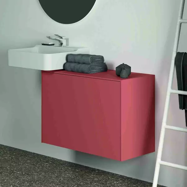 Dulap baza suspendat Ideal Standard Atelier Conca 1 sertar cu blat 80 cm rosu - oranj mat [6]