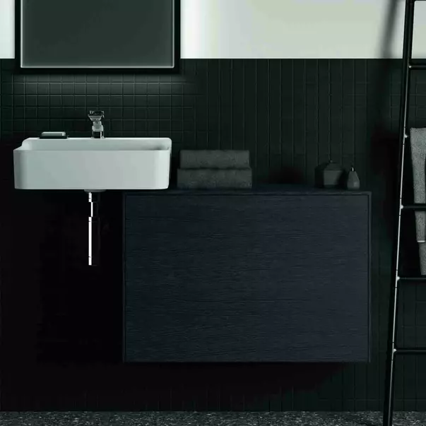 Dulap baza suspendat Ideal Standard Atelier Conca 1 sertar cu blat 80 cm finisaj stejar inchis [3]