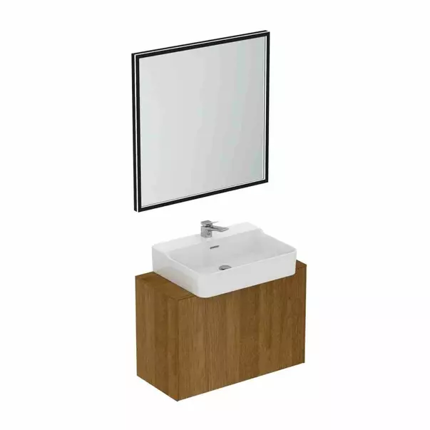 Dulap baza suspendat Ideal Standard Atelier Conca 1 sertar cu blat 80 cm finisaj nuc inchis [10]