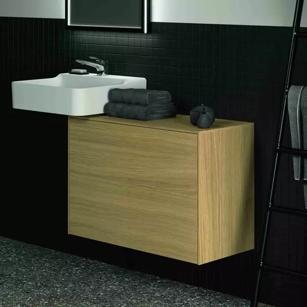 Dulap baza suspendat Ideal Standard Atelier Conca 1 sertar cu blat 80 cm finisaj stejar deschis [6]