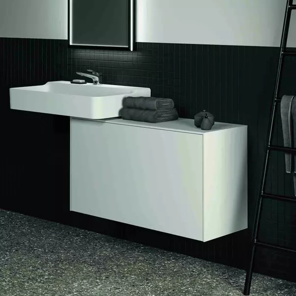Dulap baza suspendat Ideal Standard Atelier Conca 1 sertar cu blat 100 cm alb mat [3]