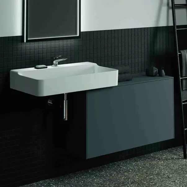 Mobilier Baie - Dulap baza suspendat Ideal Standard Atelier Conca 1 sertar cu blat 100 cm antracit mat