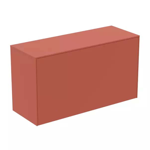 Mobilier Baie - Dulap baza suspendat Ideal Standard Atelier Conca 1 sertar cu blat 100 cm rosu - oranj mat