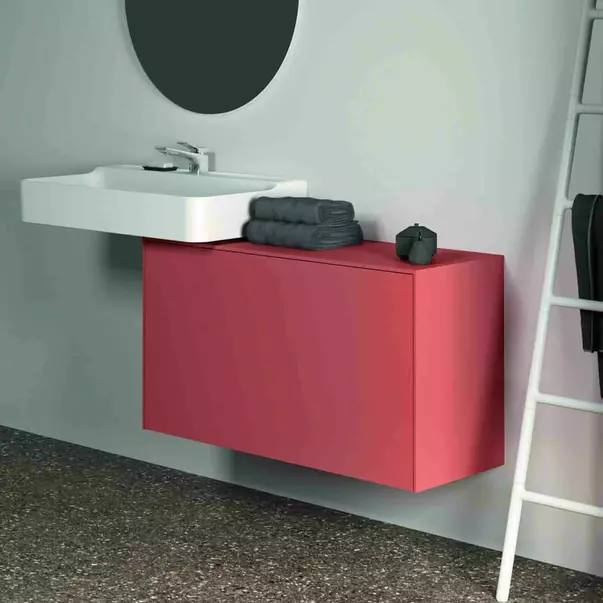 Dulap baza suspendat Ideal Standard Atelier Conca 1 sertar cu blat 100 cm rosu - oranj mat [4]
