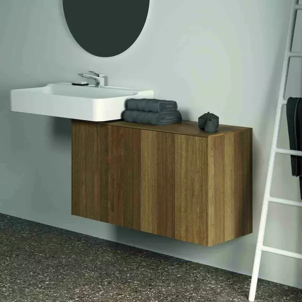 Dulap baza suspendat Ideal Standard Atelier Conca 1 sertar cu blat 100 cm finisaj nuc inchis [4]