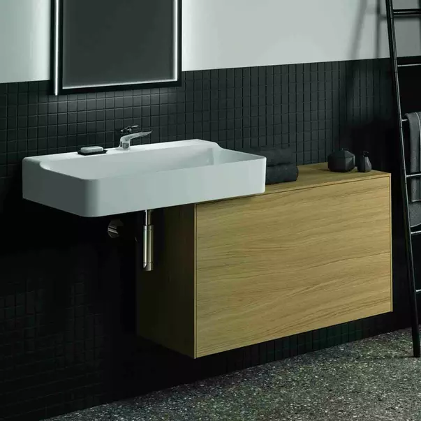 Dulap baza suspendat Ideal Standard Atelier Conca 1 sertar cu blat 100 cm finisaj stejar deschis [2]