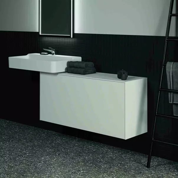 Dulap baza suspendat Ideal Standard Atelier Conca 1 sertar cu blat 120 cm alb mat [5]