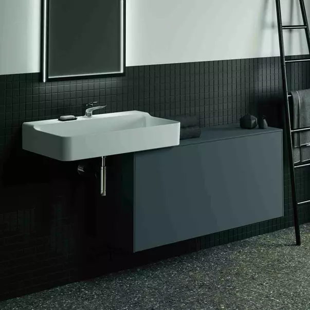 Mobilier Baie - Dulap baza suspendat Ideal Standard Atelier Conca 1 sertar cu blat 120 cm antracit mat