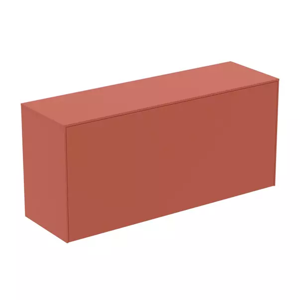 Mobilier Baie - Dulap baza suspendat Ideal Standard Atelier Conca 1 sertar cu blat 120 cm rosu - oranj mat