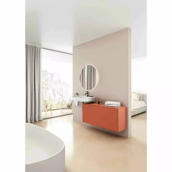 Dulap baza suspendat Ideal Standard Atelier Conca 1 sertar cu blat 120 cm rosu - oranj mat [3]