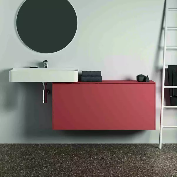 Dulap baza suspendat Ideal Standard Atelier Conca 1 sertar cu blat 120 cm rosu - oranj mat [5]
