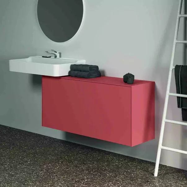 Dulap baza suspendat Ideal Standard Atelier Conca 1 sertar cu blat 120 cm rosu - oranj mat [7]
