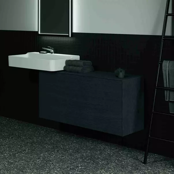 Dulap baza suspendat Ideal Standard Atelier Conca 1 sertar cu blat 120 cm finisaj stejar inchis [3]