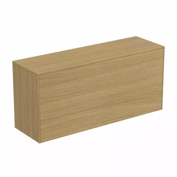 Mobilier Baie - Dulap baza suspendat Ideal Standard Atelier Conca 1 sertar cu blat 120 cm finisaj stejar deschis