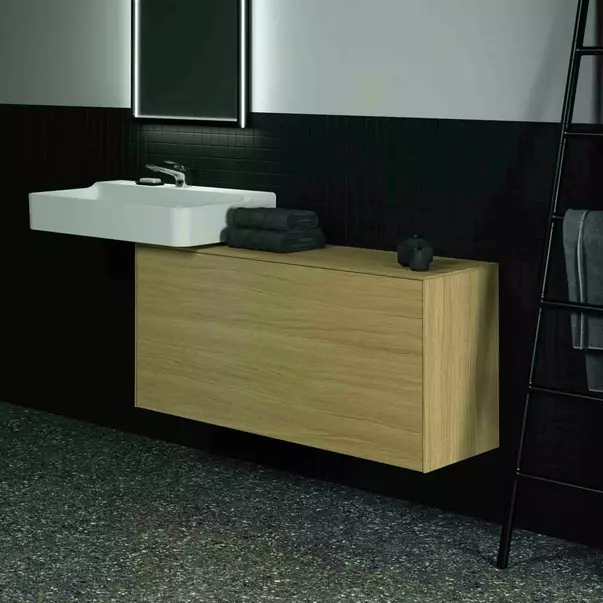 Dulap baza suspendat Ideal Standard Atelier Conca 1 sertar cu blat 120 cm finisaj stejar deschis [6]