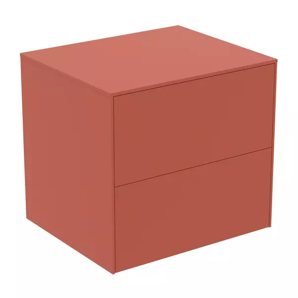  Dulapuri baie - Dulap baza suspendat Ideal Standard Atelier Conca rosu - oranj mat 2 sertare cu blat 60 cm