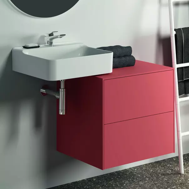 Dulap baza suspendat Ideal Standard Atelier Conca rosu - oranj mat 2 sertare cu blat 60 cm [2]