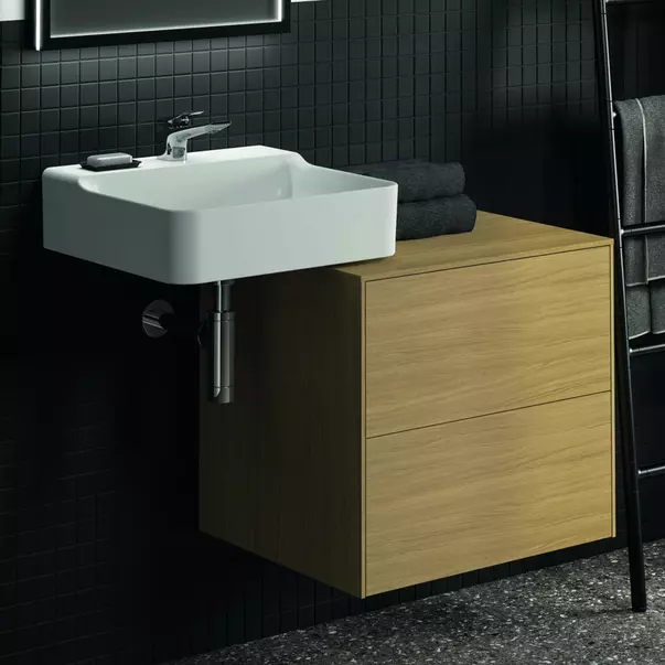  Dulapuri baie - Dulap baza suspendat Ideal Standard Atelier Conca finisaj stejar deschis 2 sertare cu blat 60 cm